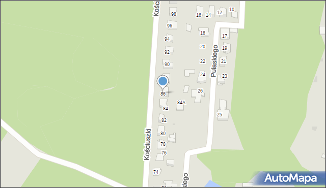 Mikołów, Kościuszki Tadeusza, gen., 86, mapa Mikołów