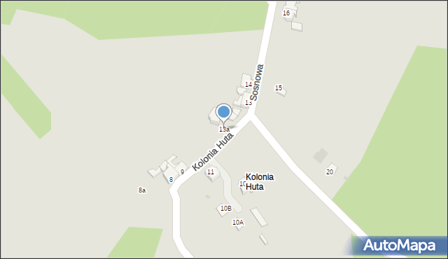 Mikołów, Kolonia Huta, 13a, mapa Mikołów