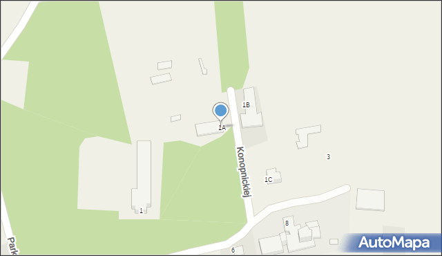 Milanów, Konopnickiej Marii, 1A, mapa Milanów