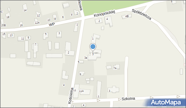 Milanów, Kościelna, 3, mapa Milanów