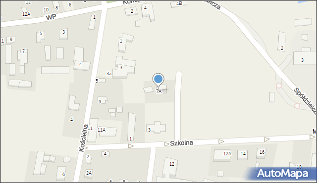 Milanów, Kościelna, 7A, mapa Milanów