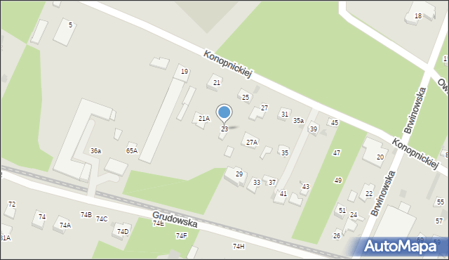 Milanówek, Konopnickiej Marii, 23, mapa Milanówek