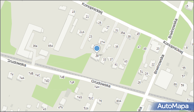 Milanówek, Konopnickiej Marii, 29, mapa Milanówek