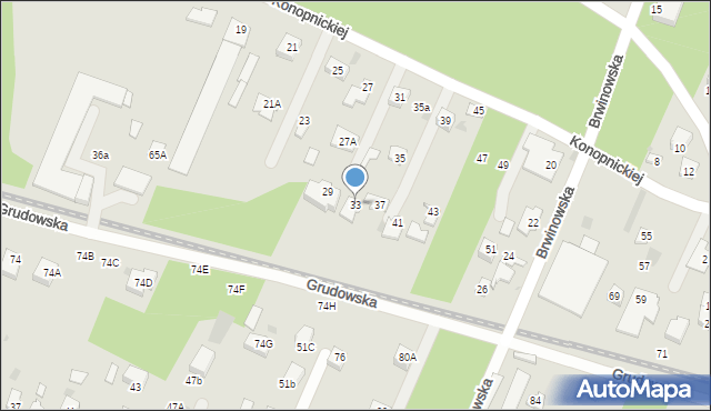 Milanówek, Konopnickiej Marii, 33, mapa Milanówek