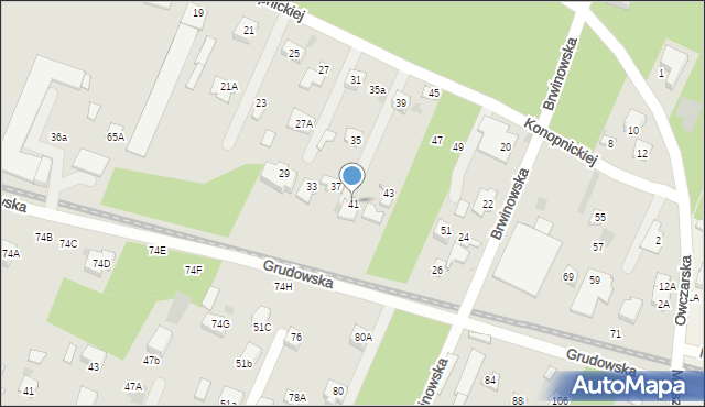 Milanówek, Konopnickiej Marii, 41, mapa Milanówek