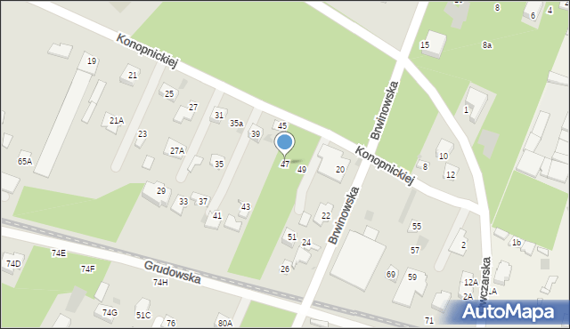 Milanówek, Konopnickiej Marii, 47, mapa Milanówek