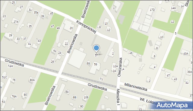 Milanówek, Konopnickiej Marii, 57, mapa Milanówek