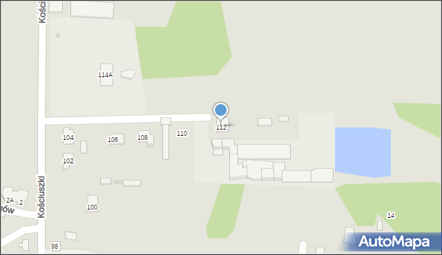 Milanówek, Kościuszki Tadeusza, gen., 112, mapa Milanówek