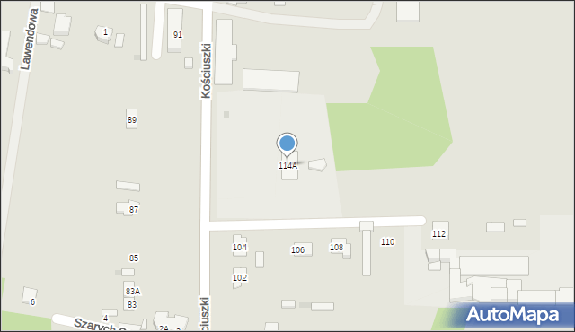 Milanówek, Kościuszki Tadeusza, gen., 114A, mapa Milanówek