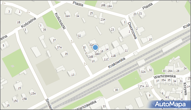 Milanówek, Kościuszki Tadeusza, gen., 22, mapa Milanówek