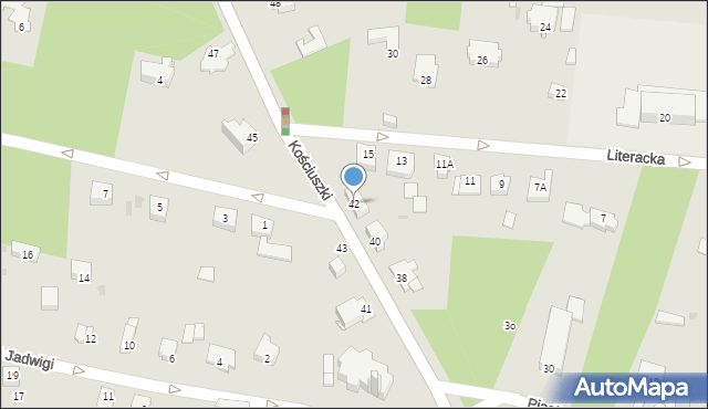 Milanówek, Kościuszki Tadeusza, gen., 42, mapa Milanówek