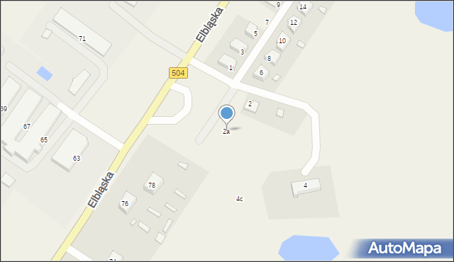 Milejewo, Kopernika Mikołaja, 2a, mapa Milejewo