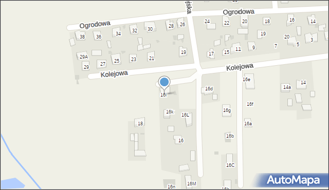 Milejów-Osada, Kolejowa, 16i, mapa Milejów-Osada