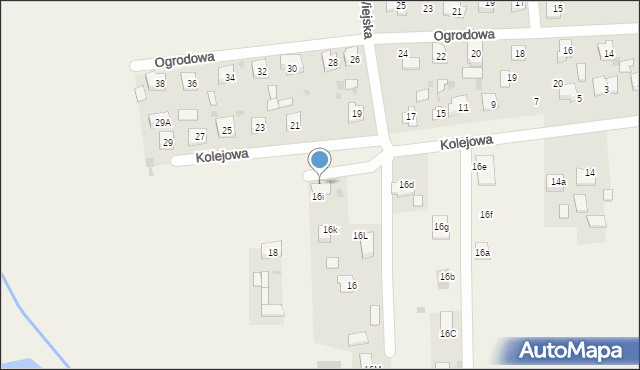 Milejów-Osada, Kolejowa, 16j, mapa Milejów-Osada