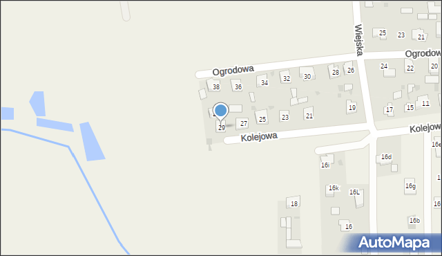 Milejów-Osada, Kolejowa, 29, mapa Milejów-Osada