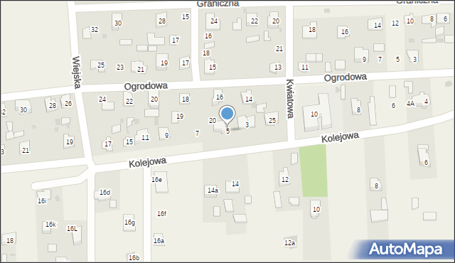 Milejów-Osada, Kolejowa, 5, mapa Milejów-Osada
