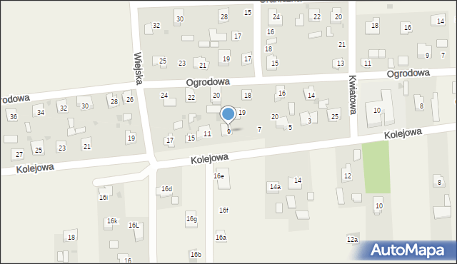 Milejów-Osada, Kolejowa, 9, mapa Milejów-Osada
