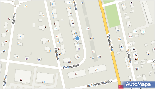 Milicz, Konwaliowa, 32, mapa Milicz