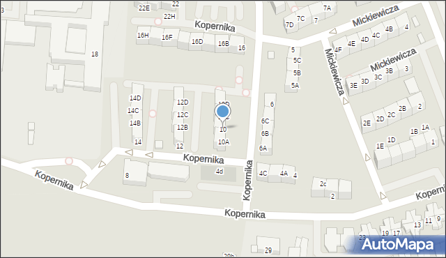 Milicz, Kopernika Mikołaja, 10B, mapa Milicz