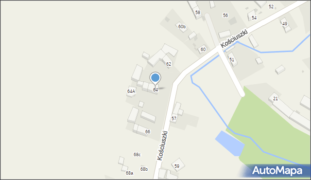 Milikowice, Kościuszki Tadeusza, gen., 64, mapa Milikowice