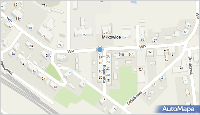 Miłkowice, Kopernika Mikołaja, 1A, mapa Miłkowice