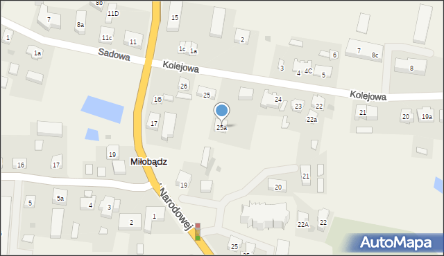 Miłobądz, Kolejowa, 25a, mapa Miłobądz