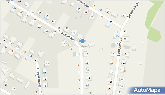 Miłoszyce, Konopnickiej Marii, 22, mapa Miłoszyce