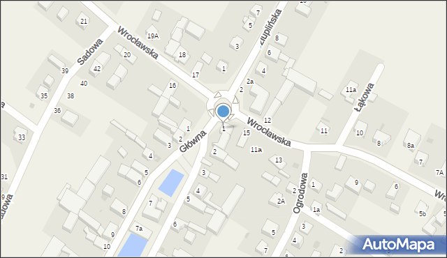 Miłoszyce, Kościelna, 1, mapa Miłoszyce