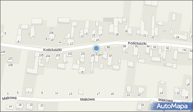 Minkowice Oławskie, Kościuszki Tadeusza, gen., 99, mapa Minkowice Oławskie