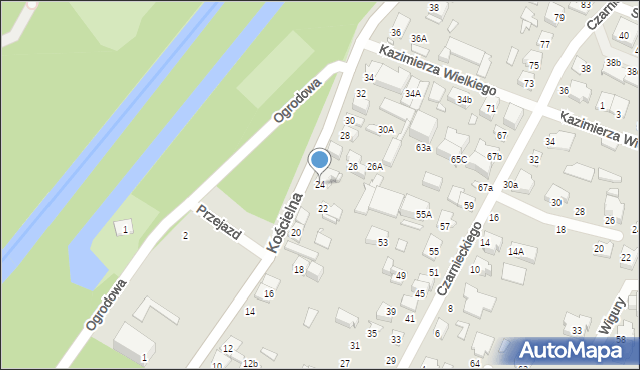 Mińsk Mazowiecki, Kościelna, 24, mapa Mińsk Mazowiecki