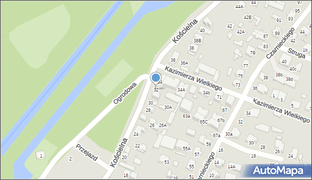 Mińsk Mazowiecki, Kościelna, 32, mapa Mińsk Mazowiecki