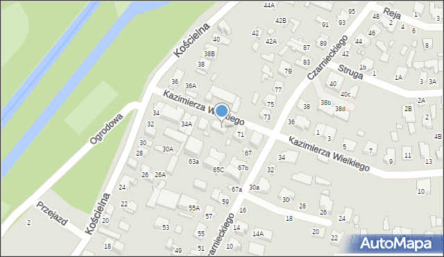 Mińsk Mazowiecki, Kościelna, 34b, mapa Mińsk Mazowiecki
