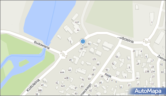 Mińsk Mazowiecki, Kościelna, 48a, mapa Mińsk Mazowiecki