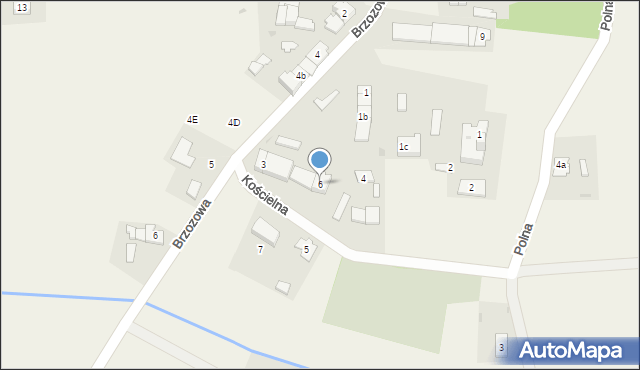 Miodary, Kościelna, 6, mapa Miodary