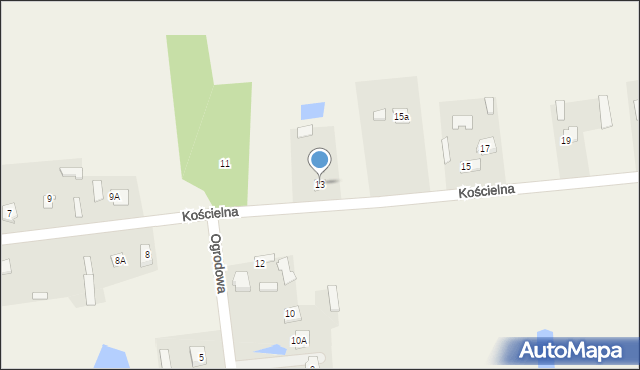 Mircze, Kościelna, 13, mapa Mircze