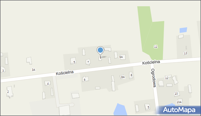 Mircze, Kościelna, 9, mapa Mircze