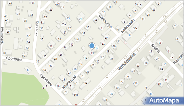 Mirków, Kościuszki Tadeusza, gen., 13, mapa Mirków