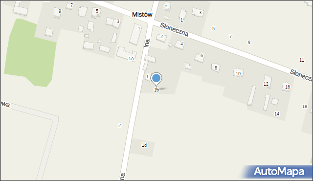 Mistów, Kościelna, 1b, mapa Mistów