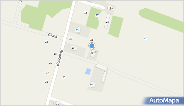 Mistów, Kościelna, 31, mapa Mistów