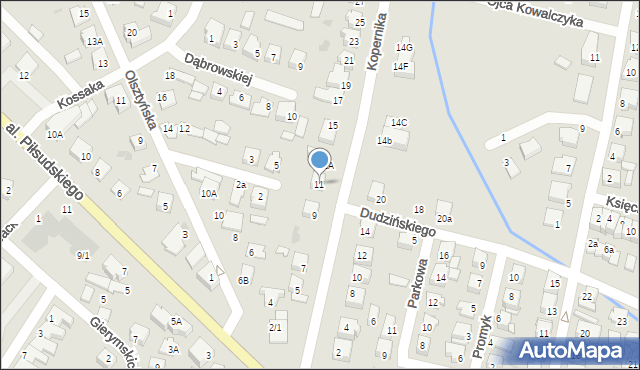 Mława, Kopernika Mikołaja, 11, mapa Mława