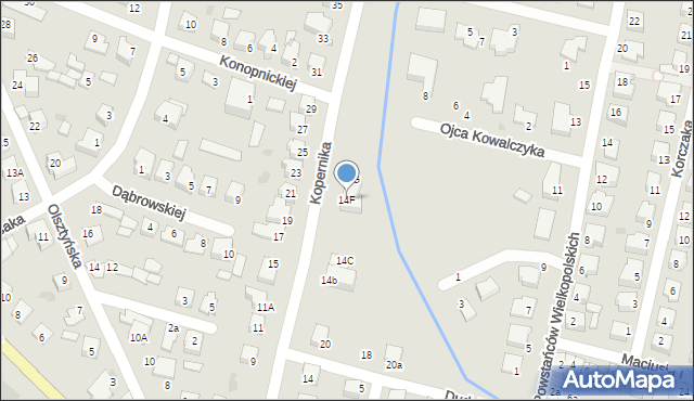 Mława, Kopernika Mikołaja, 14F, mapa Mława