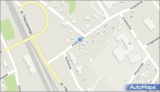 Mława, Kościelna, 6, mapa Mława