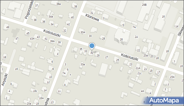 Mława, Kościuszki Tadeusza, gen., 31, mapa Mława