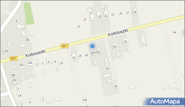 Młodów, Kościuszki Tadeusza, gen., 20, mapa Młodów