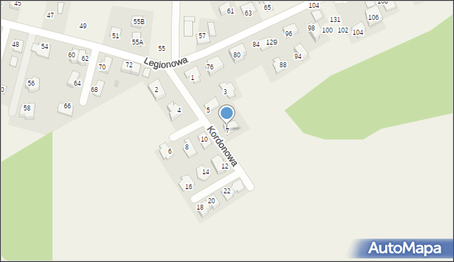 Młodziejowice, Kordonowa, 7, mapa Młodziejowice