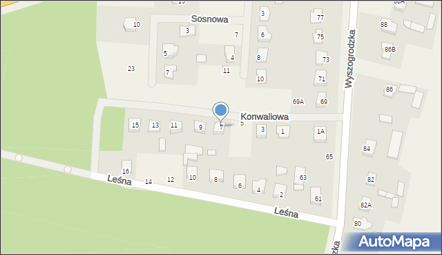Młodzieszyn, Konwaliowa, 7, mapa Młodzieszyn