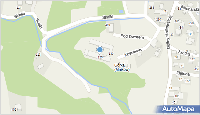 Mników, Kościelna, 5, mapa Mników