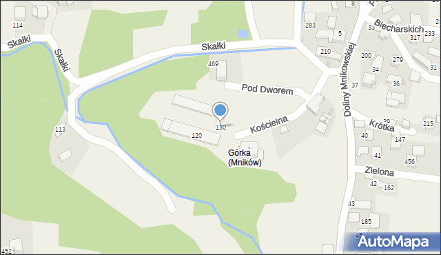 Mników, Kościelna, 6, mapa Mników