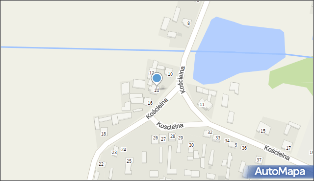 Mnin, Kościelna, 14, mapa Mnin