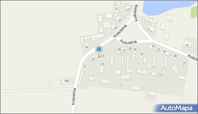 Mnin, Kościelna, 24, mapa Mnin